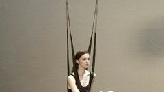 Bored harness brunettes woman