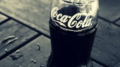 Bottles coca-cola grayscale monochrome