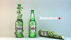 Bottles heineken Simple Background beers commercial