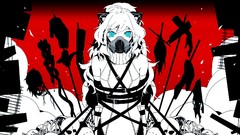 Bound skulls skeletons long hair blue eyes vocaloid nekomimi 