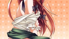 Bows anime girls blue eyes touhou hong meiling redheads panties 