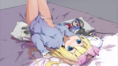 Bows blondes pillows blue eyes touhou seitokai no ichizon 