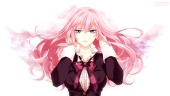 Bows jackets pink hair long hair blue eyes vocaloid megurine 