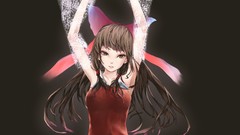 Bows long hair anime girls armpits brown eyes brunettes hakurei 