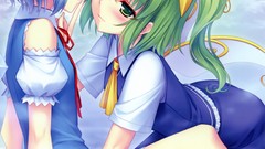 Bows ponytails blue dress