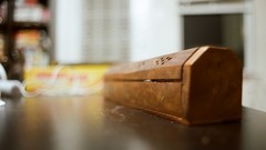 Boxes blurred background incense depth of field