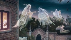 Boy sleeping Halloween ghostly