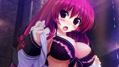 Bra cleavage long hair