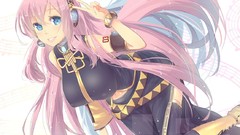 Bracelets pink hair long hair blue eyes vocaloid megurine luka 
