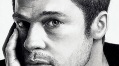 Brad Pitt faces illustrations artwork