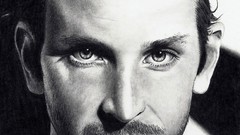 Bradley Cooper faces illustrations artwork grayscale