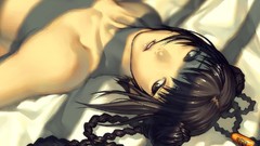 Braids black hair open mouth black eyes