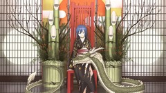 Branches chairs Plants Dragons bamboo reflections blue hair 