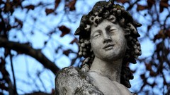 Branches Italy statues blurred background depth of field