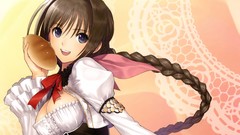 Bread long hair anime girls brunettes braids tony taka shining 