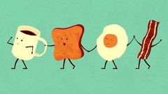 Breakfast illustrations minimalistic artwork