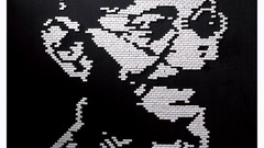 Bricks artwork Gandhi