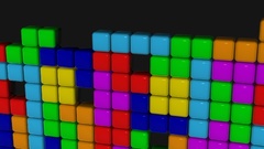 Bricks colorful 3d graphic tetris render
