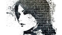 Bricks graffiti face mosaic artwork Alex Cherry paint splatter