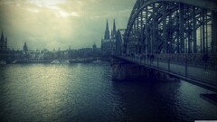 Bridge Cologne Cologne Cathedral germany river rhein cityscape