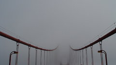 Bridge in fog high