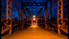 Bridge lights night City