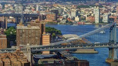 Bridges buildings cityscapes new york city