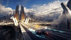 Bridges cities artwork futuristic skylines