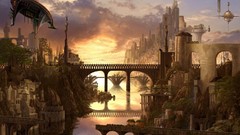 Bridges cities fantasy art