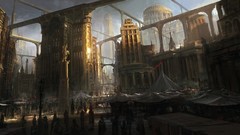 Bridges cities science fiction cityscapes artwork digital art 