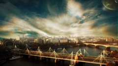 Bridges cities skyscapes