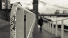 Bridges fences grayscale depth of field