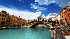 Bridges rivers cityscapes HDR Photography blue skies