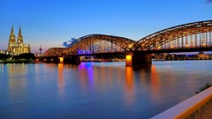 Bridges shore Cologne cityscapes