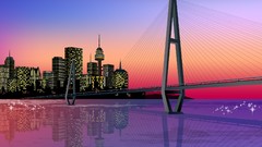 Bridges vectors city skyline