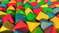 Bright cubes blocks colors 3d digital art