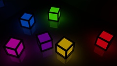 Bright cubes glow colors rainbows blender renders