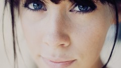 Bright eyes woman close-up faces blue eyes