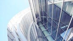 Bright modern architecture buildings