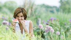 Bright woman watermelons smiling girls in nature