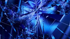 Broken blue glass mirror