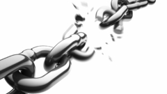 Broken chains white background