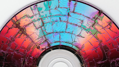 Broken destroyed compact disc