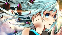 Broken hatsune miku vocaloid aqua hair
