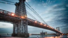 Brooklyn Manhattan Bridges cityscapes new york city HDR 