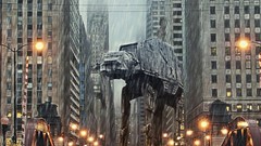Brooklyn paintings star wars new york city artwork AT-AT