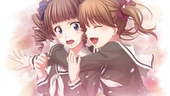 Brown anime girls blue eyes seifuku maria touko