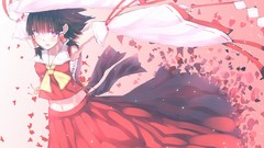 Brown anime girls brunettes short hair hakurei reimu touhou 