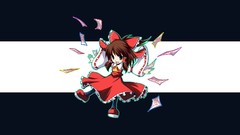 Brown anime girls hakurei reimu touhou miko Japanese clothes