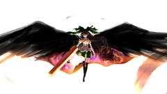 Brown anime girls reiuji utsuho touhou Simple Background